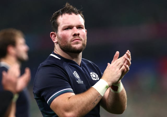 Rugby Union - Rugby World Cup 2023 - Pool B - Ireland v Scotland - Stade de France, Saint-Denis, France - October 7, 2023 Scotland's Ewan Ashman looks dejected after the match REUTERS/Stephanie Lecocq