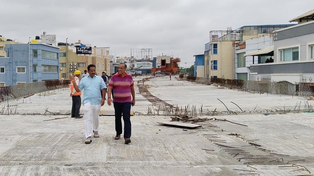 The 2.5-km-long Ejipura flyover, whose construction began in 2017, has faced years of setbacks and delays. 