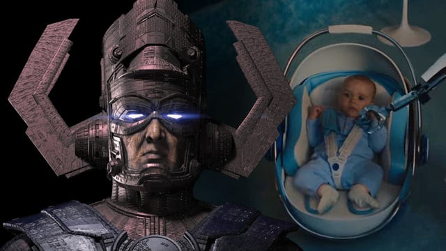 Galactus and Franklin Richards in Fantastic Four