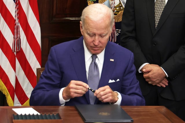 This image from July 8, 2022 shows former U.S. President Joe Biden after he signed an executive order on access to reproductive health care services at the White House.