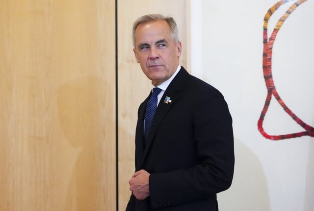 Prime Minister Mark Carney takes part in a meeting on the sidelines of the NATO Summit in The Hague, Netherlands on Tuesday, June 24, 2025. 