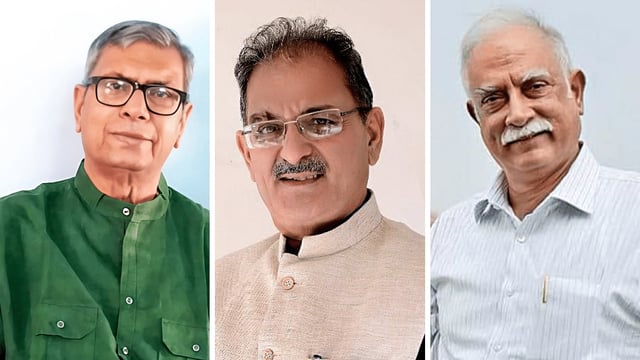 (L-R) Ashim Kumar Ghosh, Kavinder Gupta & Pusapati Ashok Gajapathi Raju | File photo | ANI