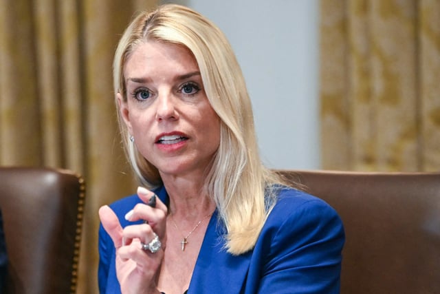 U.S. Attorney General Pam Bondi in the Cabinet Room of the White House on July 8, 2025.