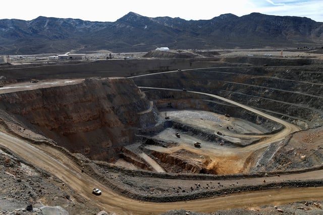 A view of the MP Materials rare earth open-pit mine in Mountain Pass, California, U.S. January 30, 2020. Picture taken January 30, 2020. REUTERS/Steve Marcus/ File Photo