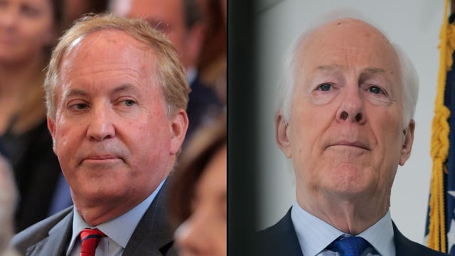 (L-R): Texas Attorney General Ken Paxton, US Senator John Cornyn.