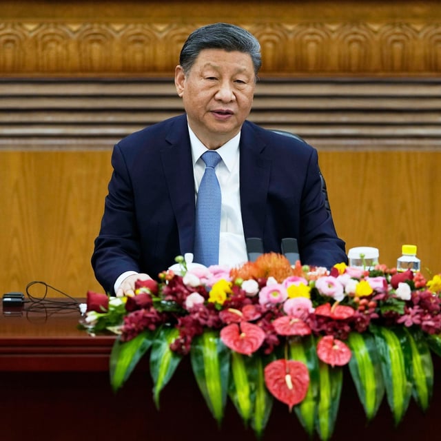FILE - Chinese President Xi Jinping attends an event at the Great Hall of the People in Beijing on March 28, 2025. (AP Photo/Ng Han Guan, File)