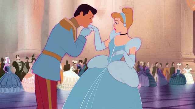 Cinderella and Prince Charming from Disney's Cinderella.