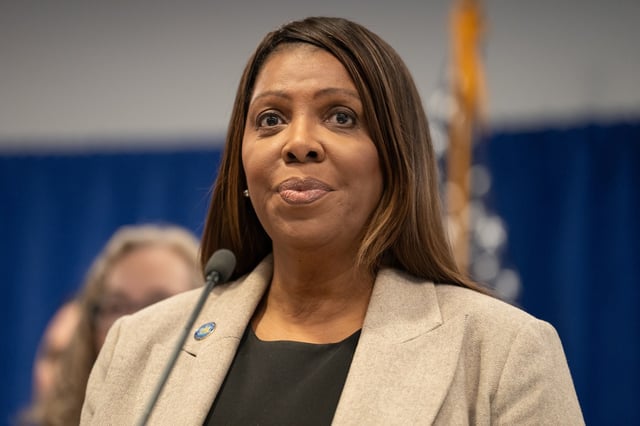New York Attorney General Letitia James announces the conviction of 11 individuals and $10 Million recovered in Medicaid fraud in the transportation industry Wednesday, Jan. 8, 2025 in Manhattan, New York. (Barry Williams/ New York Daily News)