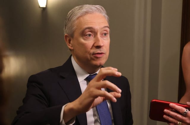 Ottawa is surveying Canadians on what they want to see in the fall federal budget. Minister of Finance and National Revenue Francois-Philippe Champagne speaks to reporters as he arrives at a cabinet meeting on Parliament Hill in Ottawa, Thursday, June 19, 2025. 
