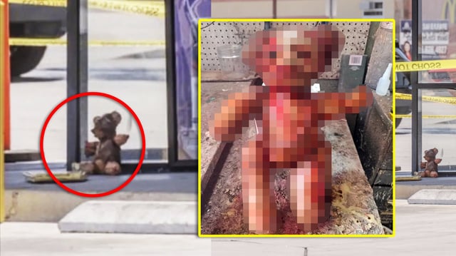 El oso de peluche fue hallado tirado junto a una gasolinera en Victorville, California. FOTO: Especial