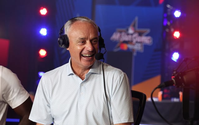 Atlanta, GA - July 14, 2025 - Coca Cola Roxy Theatre: MLB Commissioner Rob Manfred on the set of the Pat McAfee Show prior to the 2025 MLB Home Run Derby. (Photo by Casey Sykes / ESPN Images)