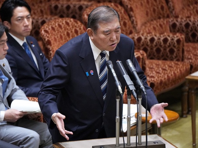 Japan's Prime Minister Shigeru Ishiba answers questions during a budget committee session of the House of Councillors at parliament in Tokyo on June 2, 2025. (Photo by Kazuhiro NOGI / AFP) (Photo by KAZUHIRO NOGI/AFP via Getty Images)