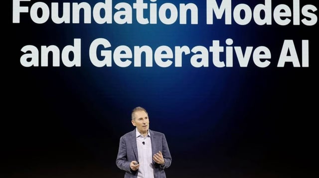 Amazon CEO Andy Jassy speaks during an Amazon Devices launch on Febriuary 26 in New York where the company unveiled Alexa+, with AI features. On Monday, Amazon Web Services announced Kiro, allows developers to write code with help from artificial intelligence. Photo by John Angelillo/UPI