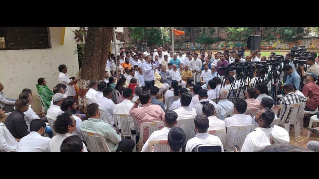 On Monday, several progressive organisations, including Sambhaji Brigade, Maratha Seva Sangh, Maratha Mahasangh, Maratha Kranti Morcha, Shivsangram, as well as political parties like NCP (Sharad Pawar faction), Congress (UBT), and others gathered at Vyayam Shala in Shivajinagar Gaothan, Pune, to condemn the incident and discuss their next steps. (HT)