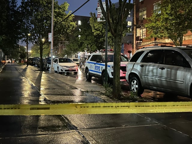 Scene where an  unidentified gunman shot a yellow cab driver in a robbery gone wrong on Nelson Ave and w 149 Street in the Bronx on July 14, 2025. (Kerry Burke/New York Daily News)