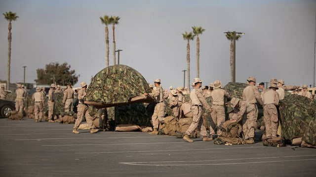 Marines at a Border Patrol station in Imperial Beach, sent by President Donald Trump as part of his crackdown on illegal immigration. Marines from Camp Pendleton have been deployed to the Arizona border. (Ana Ramirez/The San Diego Union-Tribune/TNS)
