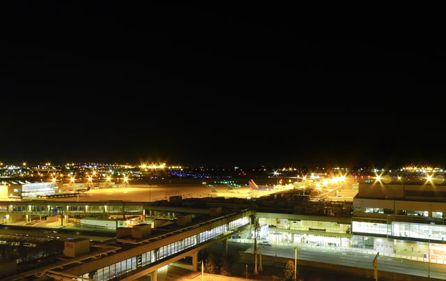 Philadelphia International Airport at Night From Above