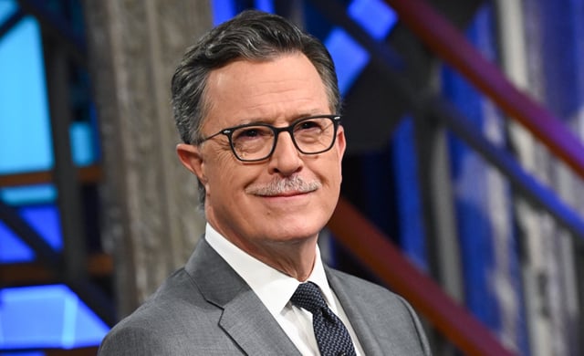 The Late Show with Stephen Colbert during Monday’s July 14, 2025 show. Photo: Scott Kowalchyk ©2025 CBS Broadcasting Inc. All Rights Reserved.