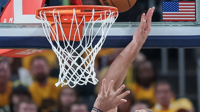 Brook Lopez (11) of the Milwaukee Bucks shoots the ball during the second quarter against the Indiana Pacers in Game 1 of the NBA playoffs at Gainbridge Fieldhouse on April 19, 2025, in Indianapolis. (Michael Hickey/Getty Images/TNS)