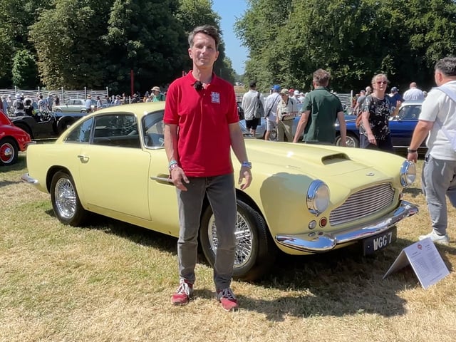 Aston Martin DB4 in Primelgelb auf dem Goodwood Festival of Speed 2025