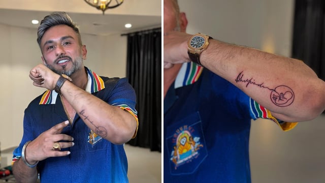 Honey Singh shows off his first tattoo, made as a tribute to his mother.