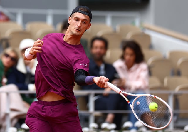 Tennis - French Open - Roland Garros, Paris, France - May 26, 2025 France's Terence Atmane in action during his first round match against France's Richard Gasquet REUTERS/Lisi Niesner/File Photo