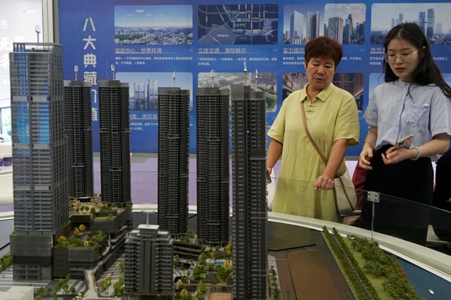 The scale model of residential buildings at a property fair in Shenzhen on October 12, 2024. Photo: Reuters
