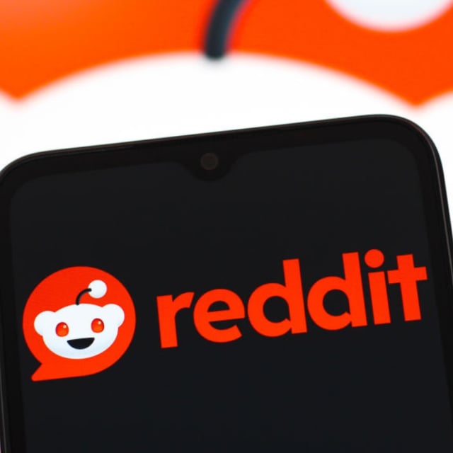 The Reddit logo is seen displayed on a smartphone screen.