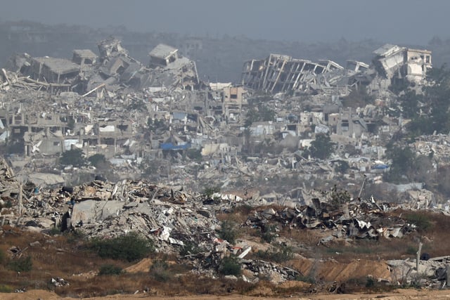 A general view shows destruction in North Gaza, as seen from Israel, May 27, 2025 REUTERS/Amir Cohen/File Photo