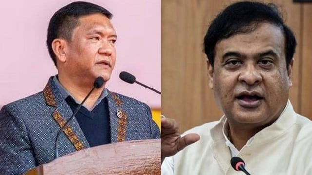 Assam chief minister Himanta Biswa Sarma (right) and his Arunachal Pradesh counterpart Pema Khandu (left). (File Photos)