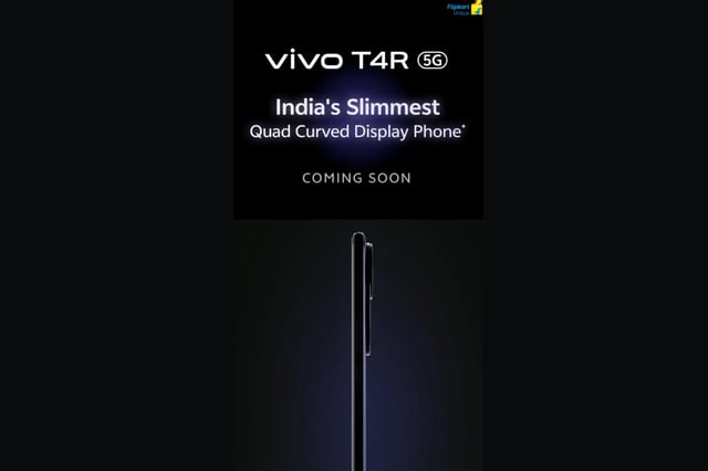Vivo T4R banner ad on Flipkart shows the handset with curved edges