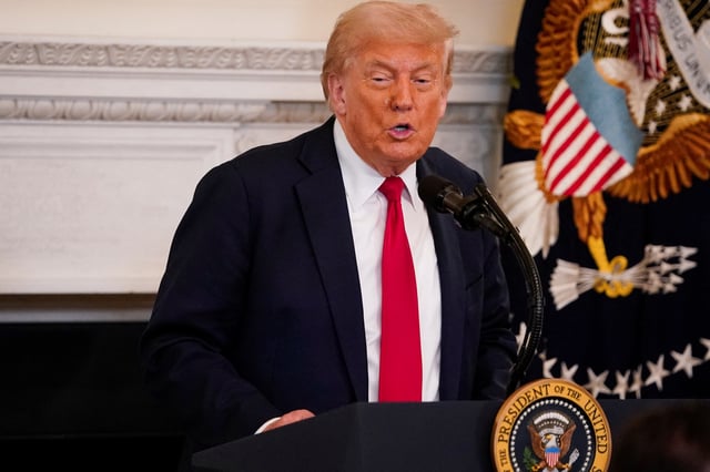 U.S. President Donald Trump speaks during the White House Faith Office Luncheon at the White House in Washington, D.C., U.S., July 14, 2025. REUTERS/Nathan Howard/File Photo