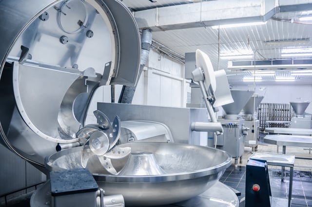 File photo: an industrial cutter for grinding meat.