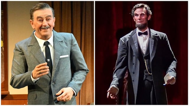 Walt Disney and Abe Lincoln animatronics in the Main Street Opera House at Disneyland. (Photos by Jeff Gritchen, Orange County Register/SCNG)
