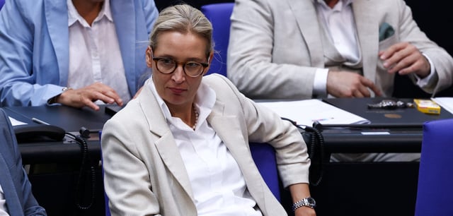 AfD-Vorsitzende Alice Weidel während der Bundestagssitzung am Donnerstag