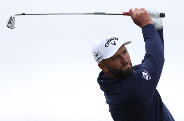 Golf - The 153rd Open Championship - Royal Portrush Golf Club, Portrush, Northern Ireland, Britain - July 15, 2025 Spain's Jon Rahm in action during a practice round REUTERS/Paul Childs
