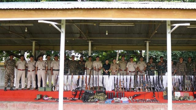 In total, 86 firearms and 974 rounds of ammunition were recovered from various locations in Manipur.