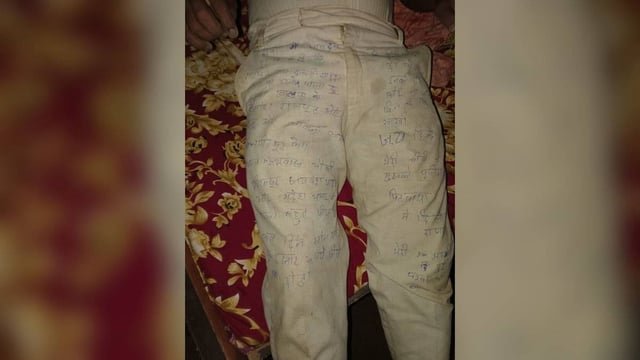 man dies by suicide  after writing note on pants. | Image: X