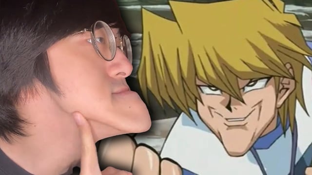 Jonouchi and Joey Wheeler from Yugioh compete in a chin-off.