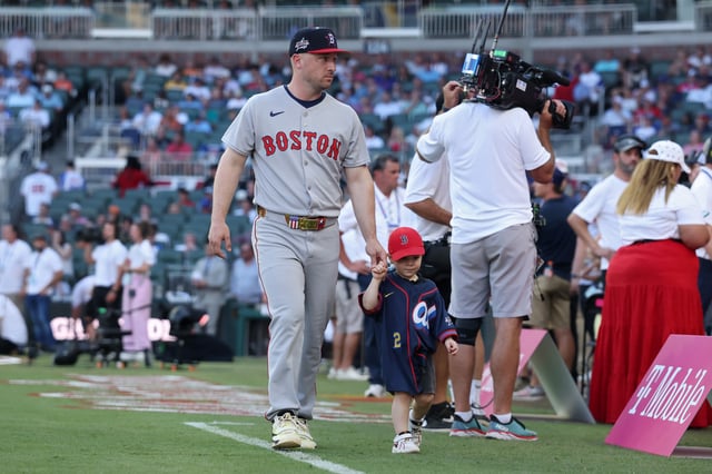 ATLANTA, GEORGIA - JULY 14: Alex Bregman #2 of the Boston Red Sox is seen before the Home Run Derby at Truist Park on July 14, 2025 in Atlanta, Georgia.