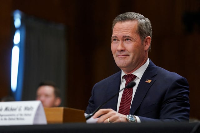 Mike Waltz, nominated to be US ambassador to the United Nations, sits to testify before a Senate Foreign Relations Committee confirmation hearing on Capitol Hill on July 15, 2025.