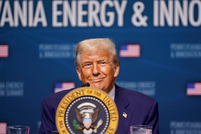 U.S. President Donald Trump attends the Pennsylvania Energy and Innovation Summit, at Carnegie Mellon University in Pittsburgh, Pennsylvania, U.S., July 15, 2025. REUTERS/Nathan Howard