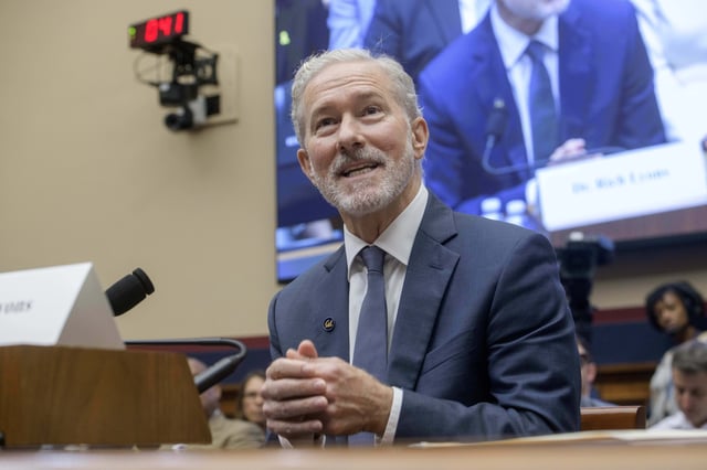Dr. Rich Lyons, Chancellor, University of California, Berkeley, testifies during a House Committee on Education and Workforce Committee hearing on "Antisemitism in Higher Education: Examining the Role of Faculty, Funding, and Ideology" on Capitol Hill, Tuesday, July 15, 2025, in Washington. (AP Photo/Rod Lamkey, Jr.)