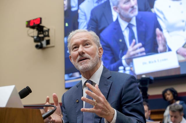 UC Berkeley Chancellor Rich Lyons testifies during a House Committee on Education and Workforce Committee hearing on “Antisemitism in Higher Education: Examining the Role of Faculty, Funding, and Ideology” on Capitol Hill, Tuesday, July 15, 2025, in Washington.