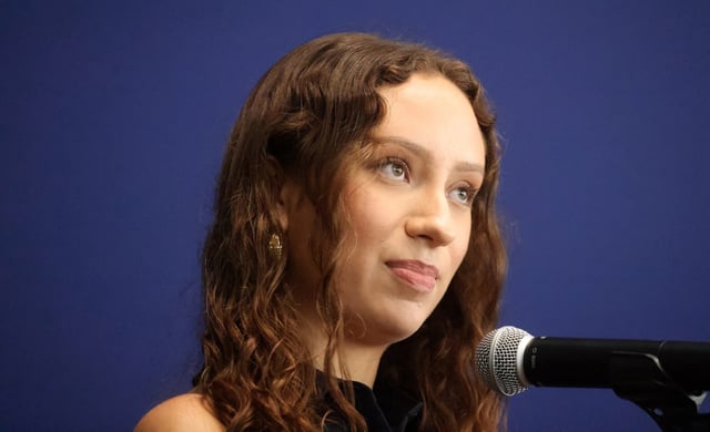 Ruth Melton a student and co-author of the Silicon Valley Pain Index speaks during a press conference at San Jose State University on Tuesday, July 15, 2025, in San Jose, Calif. The annual report from the San Jose State University Human Rights Institute gives an overview of structured inequalities to inform policy in Silicon Valley. (Aric Crabb/Bay Area News Group)