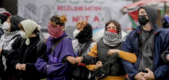 Studenten der FU bei einem pro-palästinensischen Protest