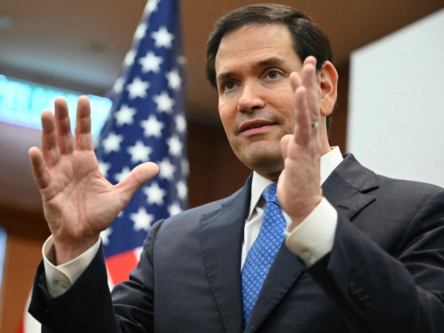 U.S. Secretary of State Marco Rubio gives a media briefing during the ASEAN Foreign Ministers' Meeting at the Convention Centre in Kuala Lumpur Friday, July 11, 2025. (Mandel Ngan/Pool Photo via AP)