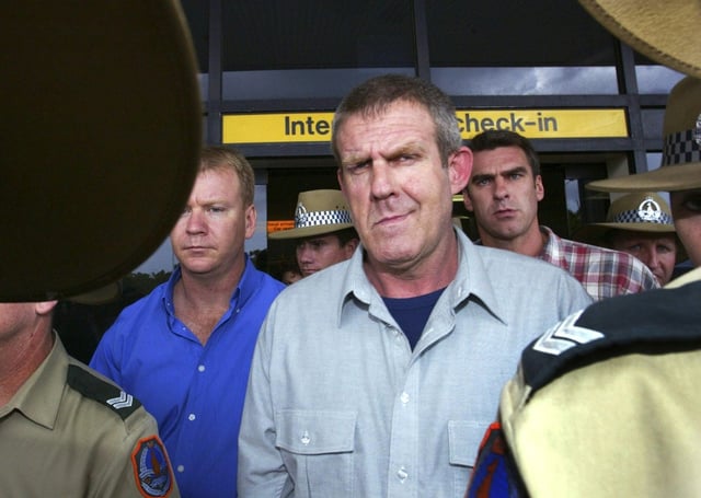 Former mechanic Bradley Murdoch (C) killed Peter Falconio in 2001, shooting him dead after waving his car down on a deserted road in the vast Australian outback. 