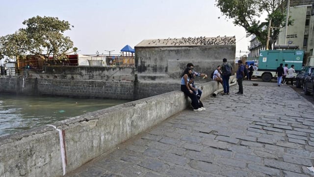 Mumbai, India - April 5, 2025: Proposed construction site of a passenger/VVIP jetty between the Radio Club, near Gateway Of India in Mumbai, India, on Saturday, April 5, 2025. (Photo by Anshuman Poyrekar/ Hindustan Times) (Hindustan Times)