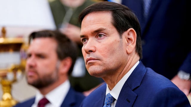 US-Außenminister Marco Rubio schaut ernst drein.